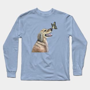 Dog & Butterfly Long Sleeve T-Shirt